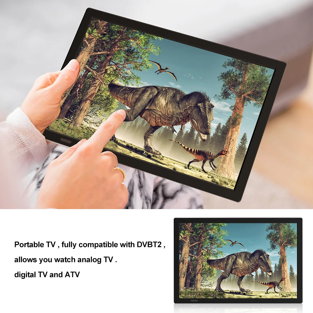 15.4" Portable Car TV Digital Television DVB-T2 ATSC ISDB-T Digital Analog TV Wireless Screen Share Miracast HDMI Video Player