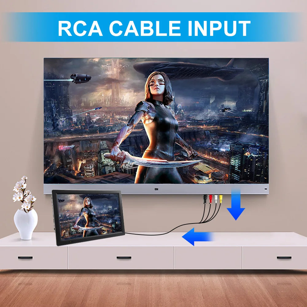 15.4" Portable Car TV Digital Television DVB-T2 ATSC ISDB-T Digital Analog TV Wireless Screen Share Miracast HDMI Video Player