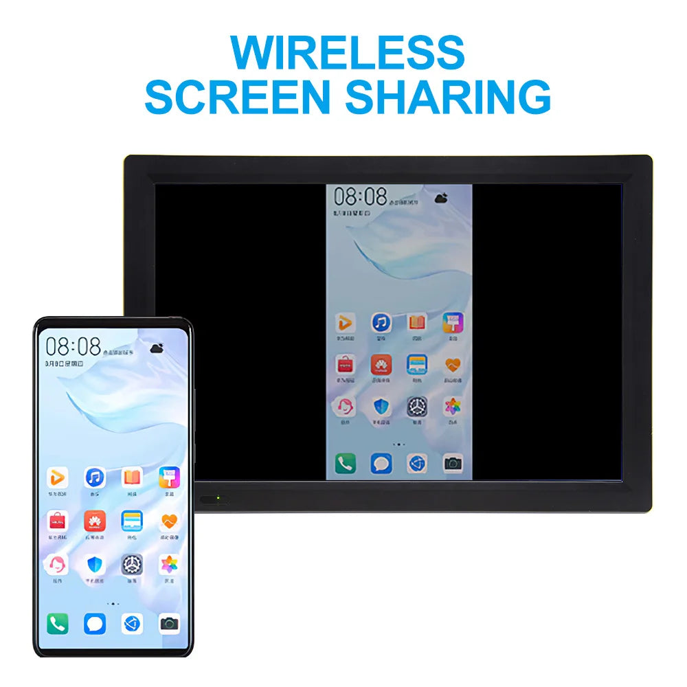 15.4" Portable Car TV Digital Television DVB-T2 ATSC ISDB-T Digital Analog TV Wireless Screen Share Miracast HDMI Video Player